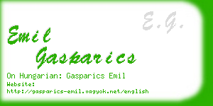 emil gasparics business card